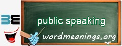 WordMeaning blackboard for public speaking